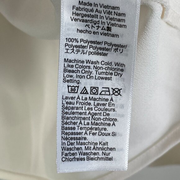 J Crew Womens Plus XXL Ruffled Cuff Blouse Ivory Long Sleeve Satin Top - Picture 4 of 8